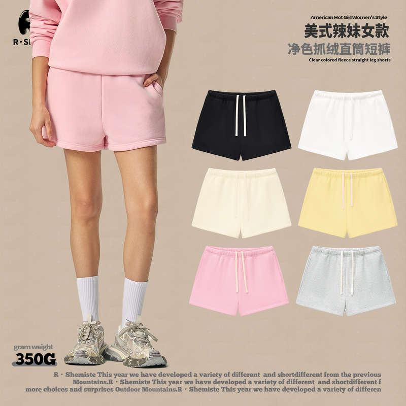 Rs Women's Clothing | Cross-Border Dopamine Hot Girl Women's Shorts Autumn and Winter 350g American Fleece Sports Casual Sweatpants for Women