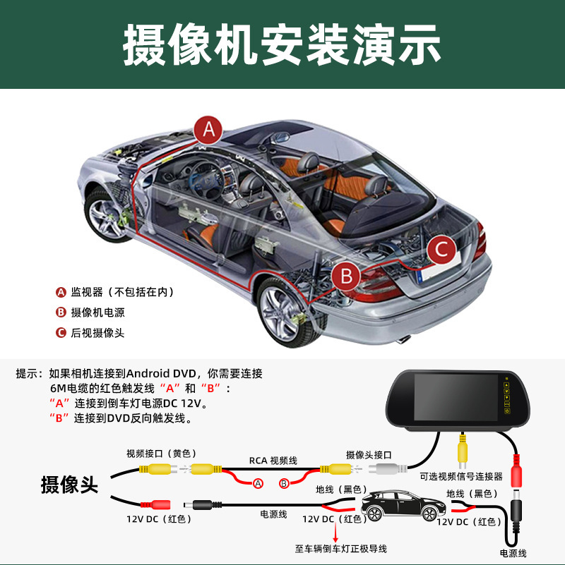 Suitable for 12/13 Focus Hatchback and Sedan Handle Ccd Night Vision Image Car Reversing Rearview Camera