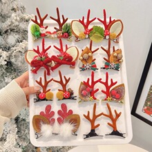 圣诞节头饰麋鹿角耳朵发夹发卡成人森系节日派对道具饰品夹子发饰