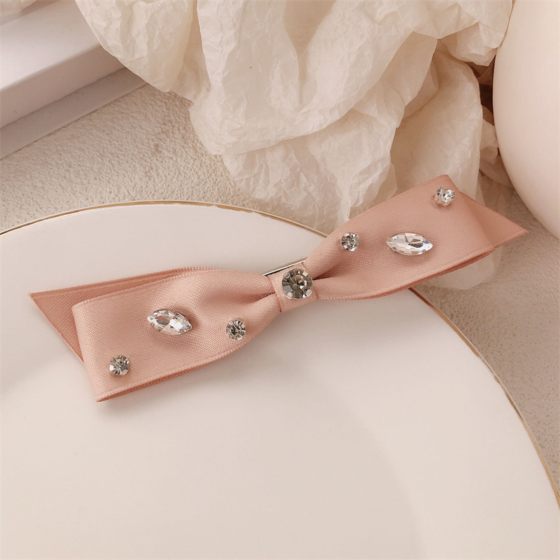 Nuevo super brillante diamante de diamante correa de arco abrazadera de cabello francesa temperamento alto franja lateral abrazadera de cabello rotura mujer