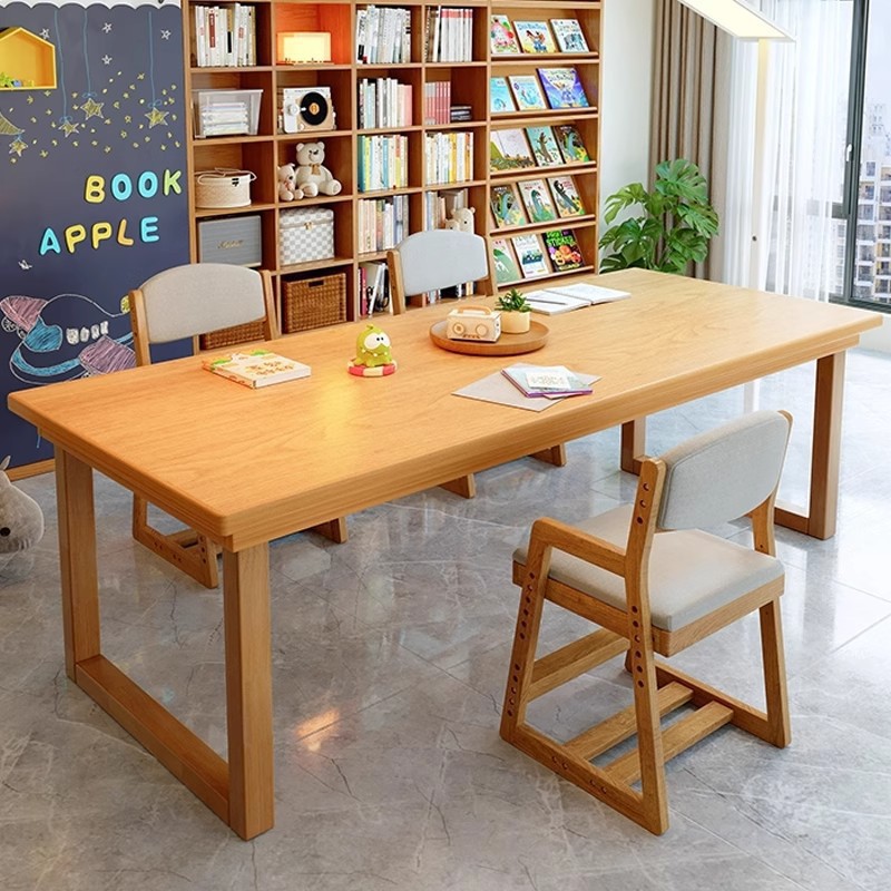 Escritorio de madera maciza para la sala de estar, escritorio largo, escritorio de lectura, escritorio de estudio, escritorio casero para dos personas, escritorio de computadora