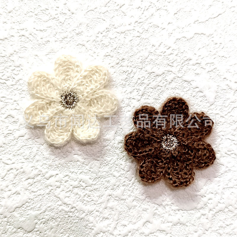 新款羊绒雏菊花朵 立体金线刺绣五瓣花 发夹头饰包包鞋袜服装辅料