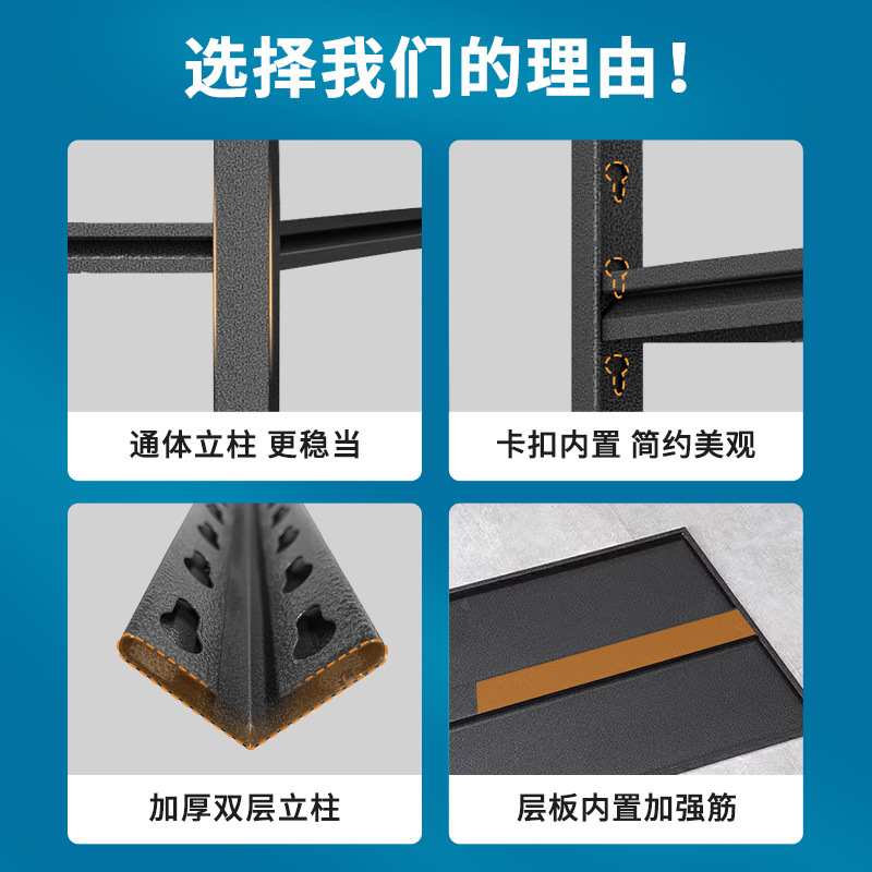 倉庫棚家庭用棚床置き多層鋼製貨物棚商用倉庫スーパー地下室収納棚|undefined
