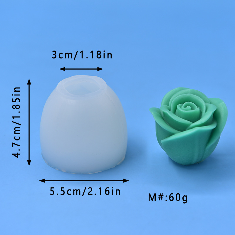 バラの花のつぼみの形のシリコーン型石鹸シリコーン型フォンダン diy キャンドル型|undefined
