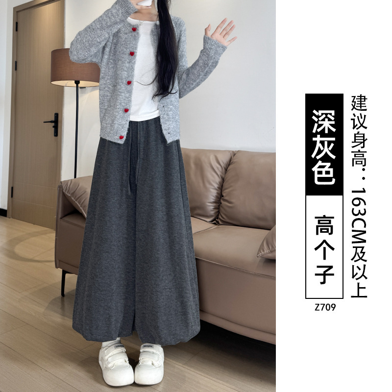 白色花苞裙裤女2025新款秋季高腰显瘦垂坠感软糯休闲灯笼糯米裤子|undefined