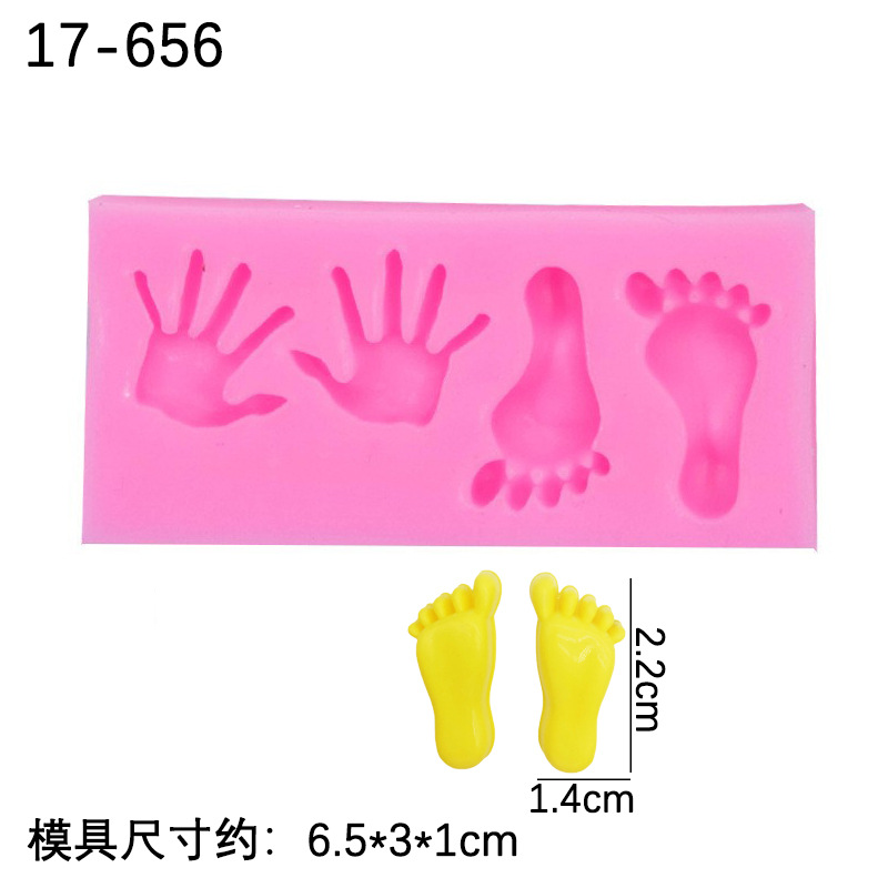 Bebé pequeña Palma pequeñas huellas troyano biberón pacificar boca pie molde de silicona chocolate fondant cake Decoración