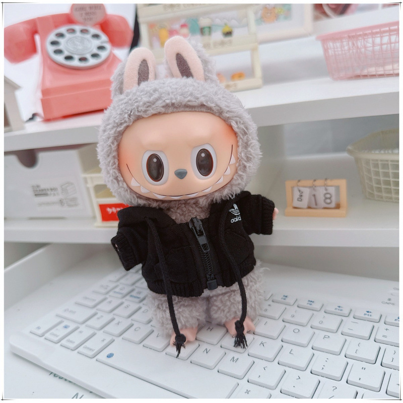 labubu ベビー服 Labubu 第一世代第二世代第三世代 10 センチメートル綿人形黒と白グレートレンディなスウェットシャツパーカーパンツ|undefined