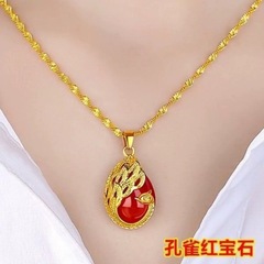 新しい本物の合金ネックレス女性孔雀 Biyu ペンダント卸売合金ネックレス女性のための中国のバレンタインデーのギフト