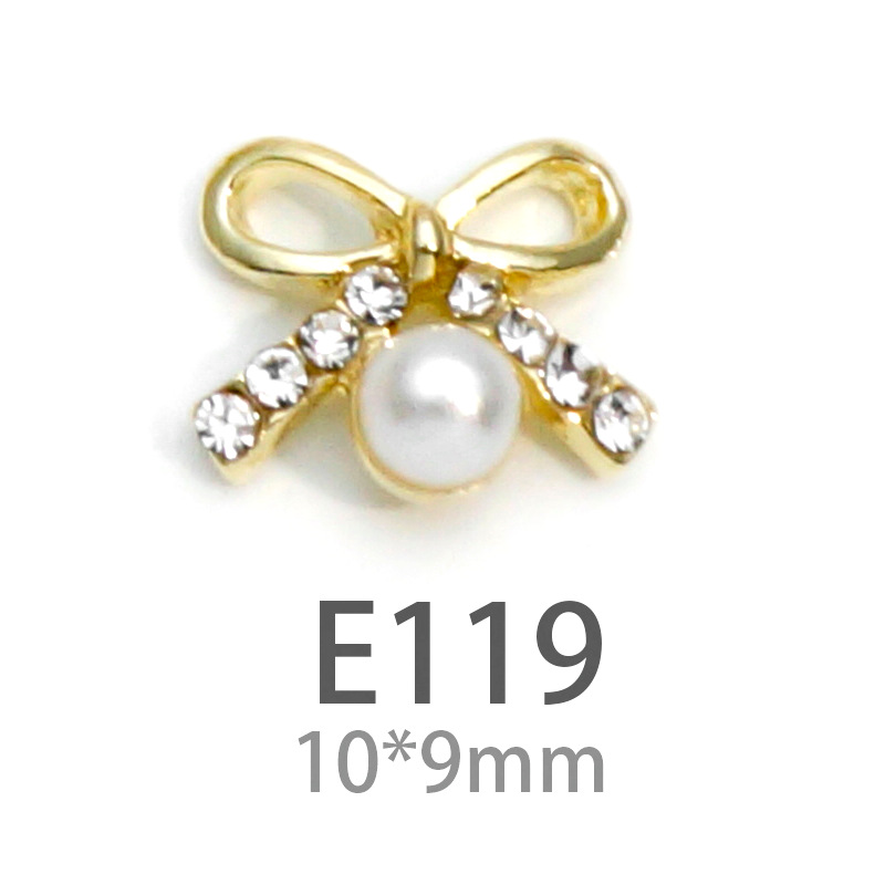 LZ nuevo rojo neto mismo estilo de uñas arco Aleación de uñas joyería arco de uñas de perlas de diamantes fábrica al por mayor