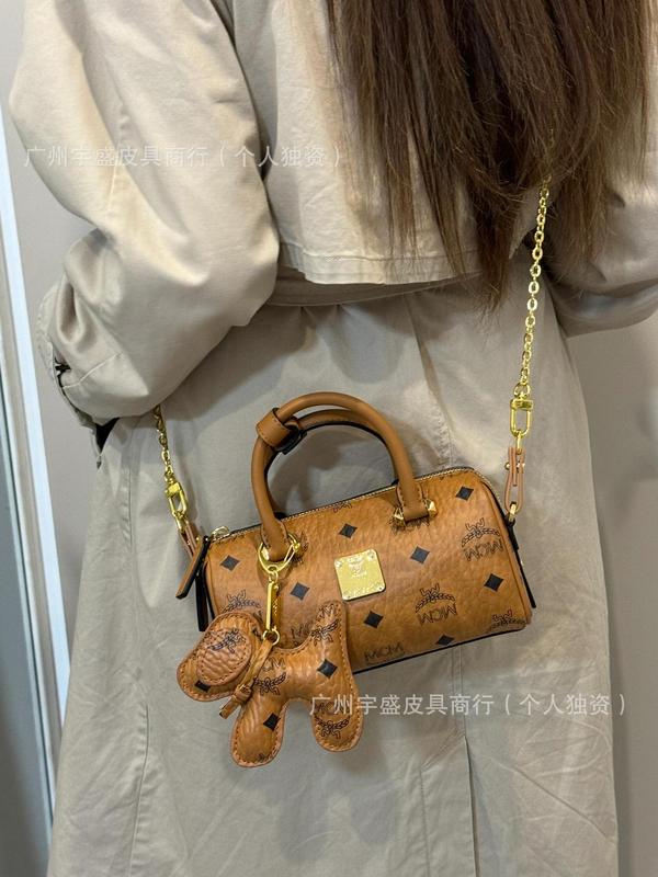 MC家潮流印花新款时尚迷你波士顿包单肩斜跨女包通勤手提枕头包|undefined