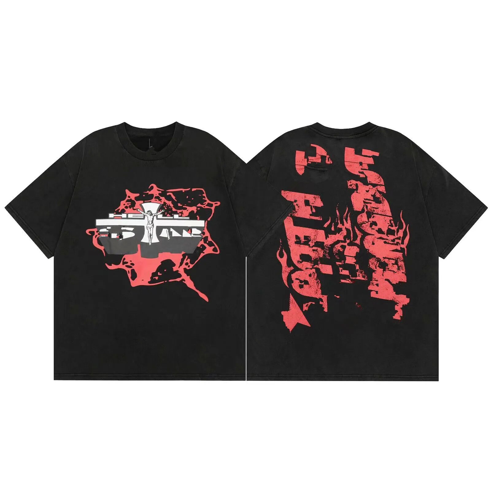 Verano nuevo estilo marca de moda europea y americana para hombres y mujeres camiseta de algodón casual suelta ajustada camiseta gráfica de manga corta de verano top de manga corta