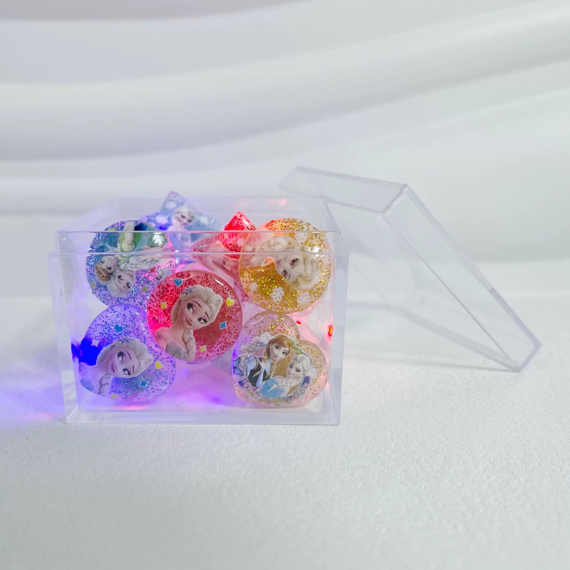 Children's Ring Set, multi-piece cartoon princess jewelry with gems, assorted boxes