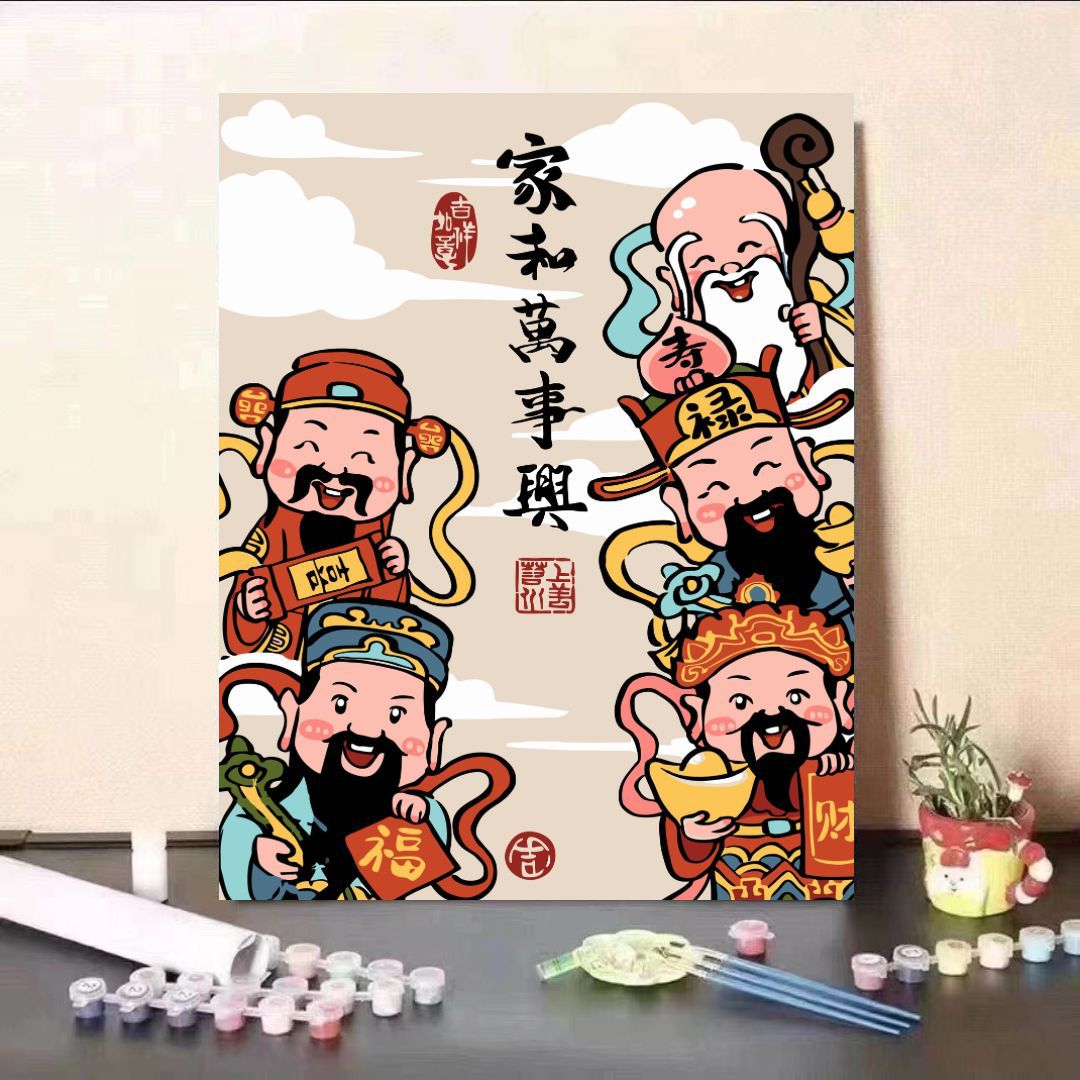 Lápiz pequeño Año Nuevo pintura al óleo digital diy relleno 2024 nuevo niño relleno pintado a mano pintura al óleo acrílico