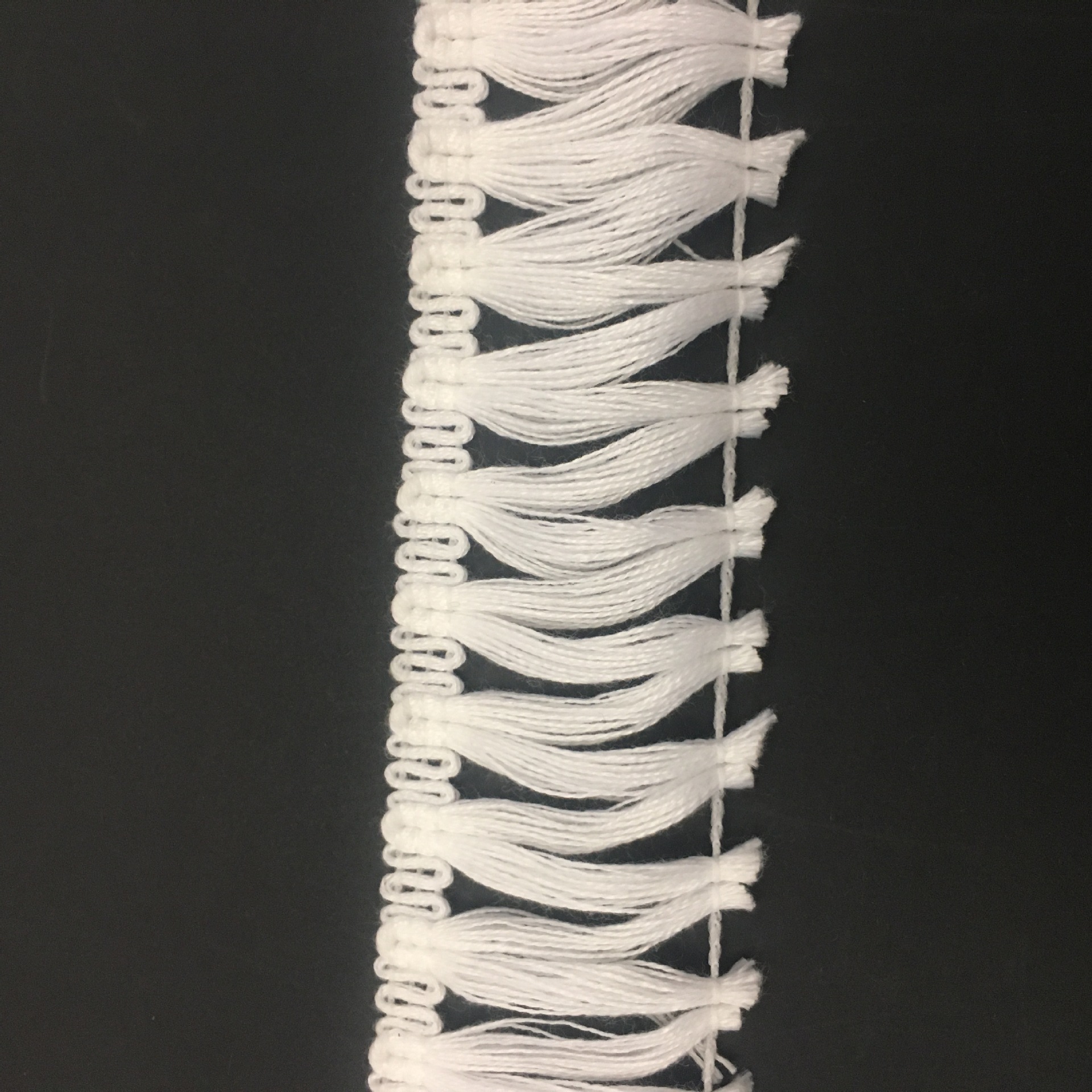 手工打结流苏排须花边编织纺织辅料花边纯棉白色流苏花边