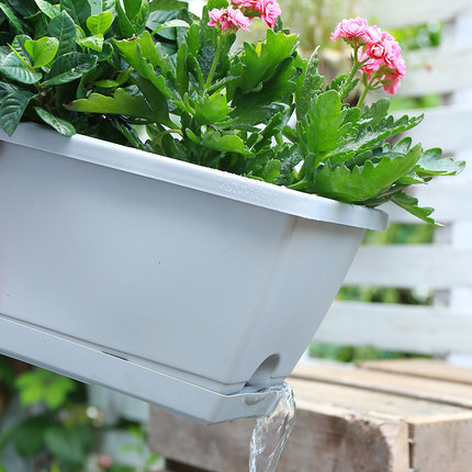 Balcony vegetable pots, family-specific vegetable planting rectangular flower pots, household plastic thickened long pot planting boxes