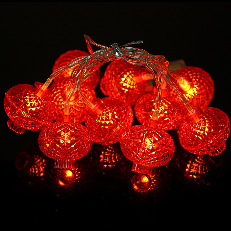 LED Festival de Primavera Fu caracteres lámparas de linternas rojas lámparas de color lámparas de Año Nuevo Festival de linternas decoración al aire libre lámparas de cadena