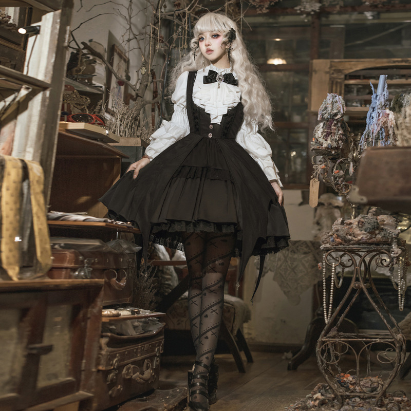 熊逗醤オリジナル朝セイ魔女ロリータ女Lolita帽子シャツバックスカートかわいい風セット7150|undefined