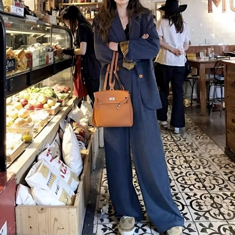 GraceChic 2025 Spring And Autumn New Style Complete Fashionable Elegant Slim Fit Petite Suit Two-Piece Set_voghion.com