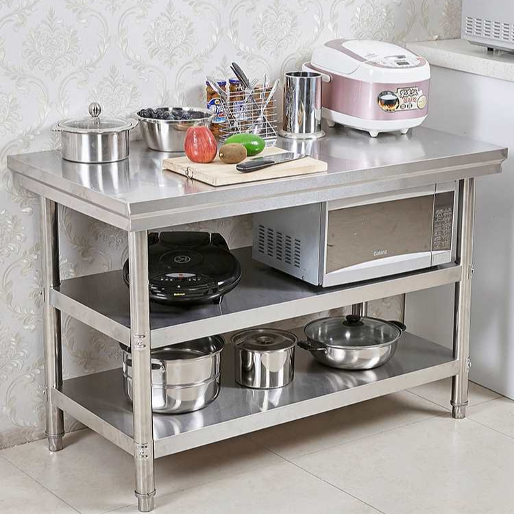 三层不锈钢工作台厨房操作台家用切菜桌子饭店商用打荷切菜台