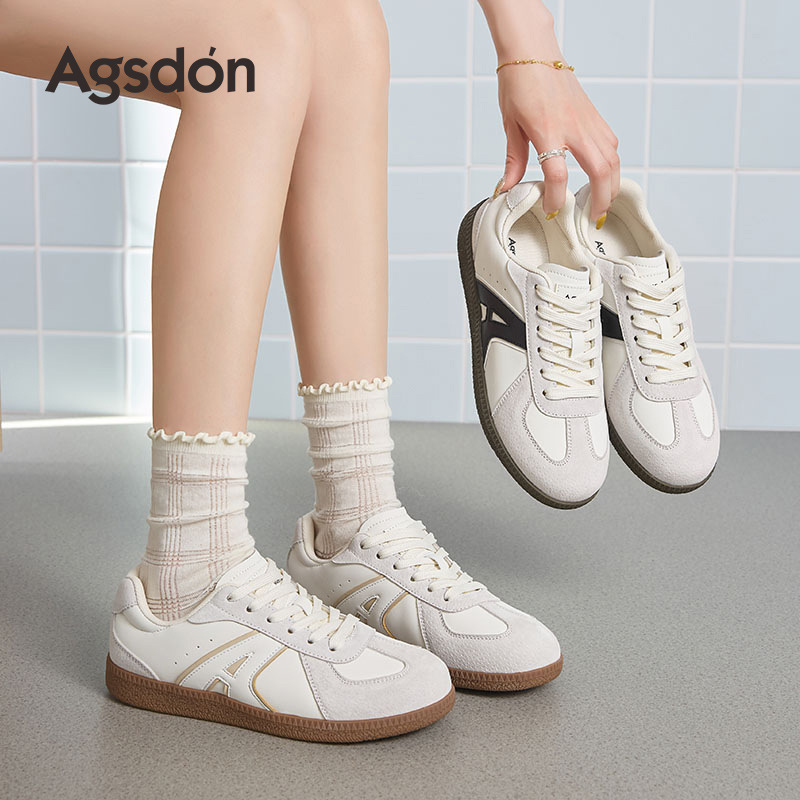 Augu Lion Dengde zapatos de entrenamiento para mujeres 2025 nuevo otoño gran hermoso Agan zapatos deportivos planos zapatos blancos zapatos de skate