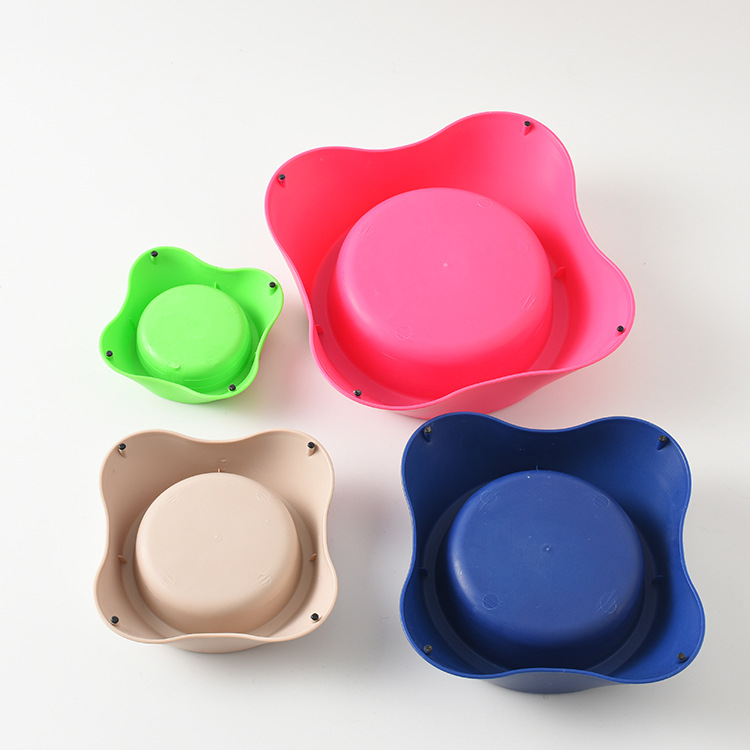 Pet Bowl perro de plástico solo Tazón perro Tazón de arroz gato vajilla engrosada antideslizante bebedero entrega de una pieza