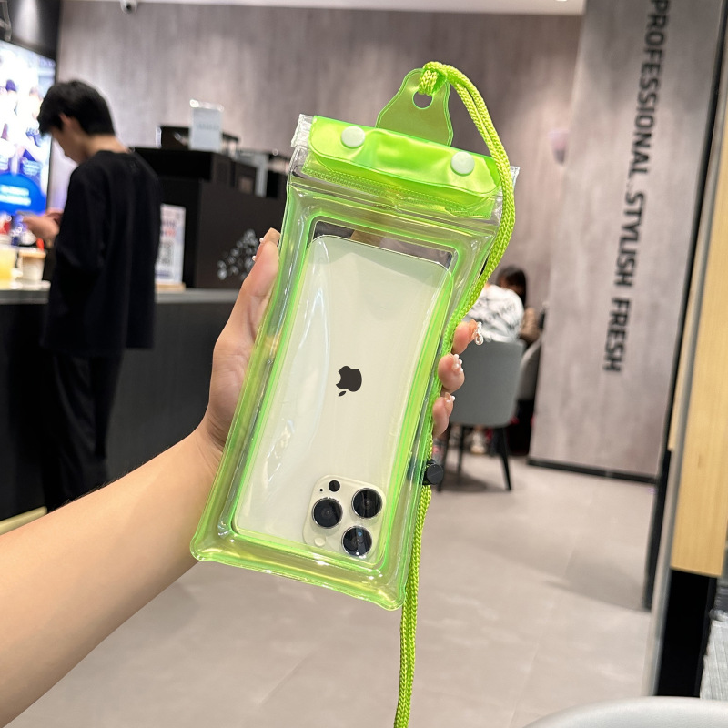 国境を越えた3本の密封された携帯電話防水袋は、タッチスクリーンの水泳エアバッグを漂流して首をかける防水携帯電話カバーを透明にすることができる|undefined