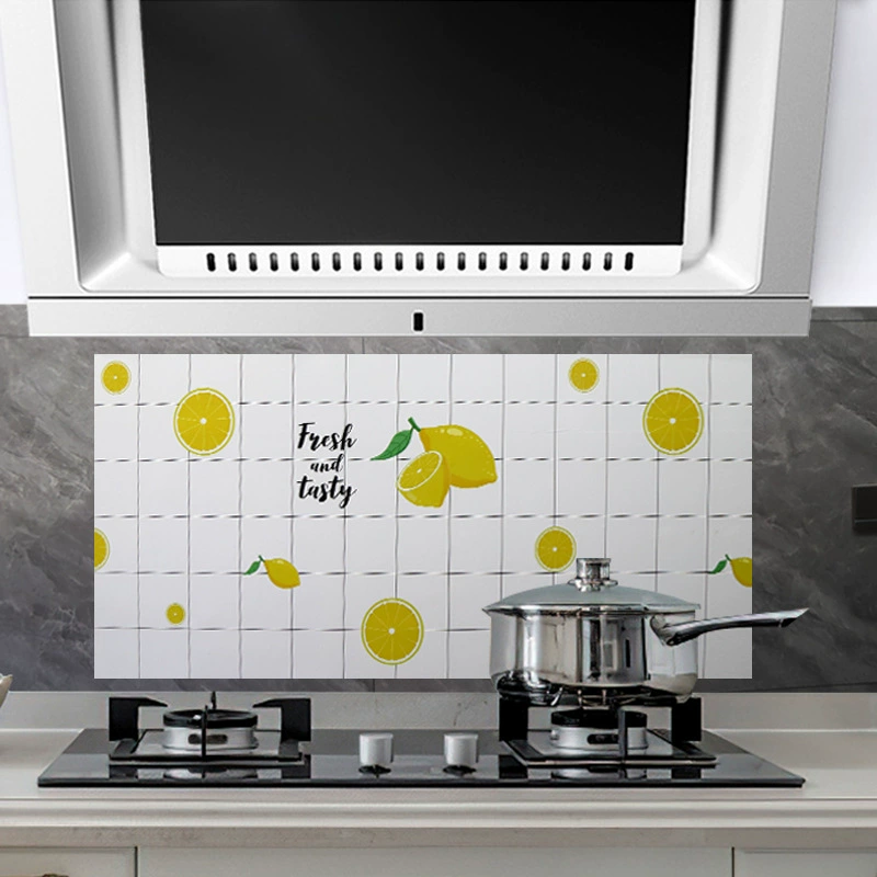 Кухонная маслостойкая наклейка Самоклеящаяся водостойкая огнеупорная высокотемпературная утолщенная плита Наклейка на стену Украшение стены Плитка Наклейка на стену