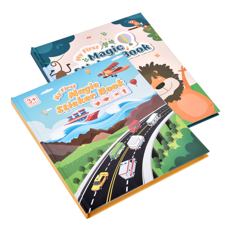 Diversión para niños jalea mágica pegatina libro rompecabezas bebé educación temprana repetidamente pegar pegatina de dibujos animados juguete