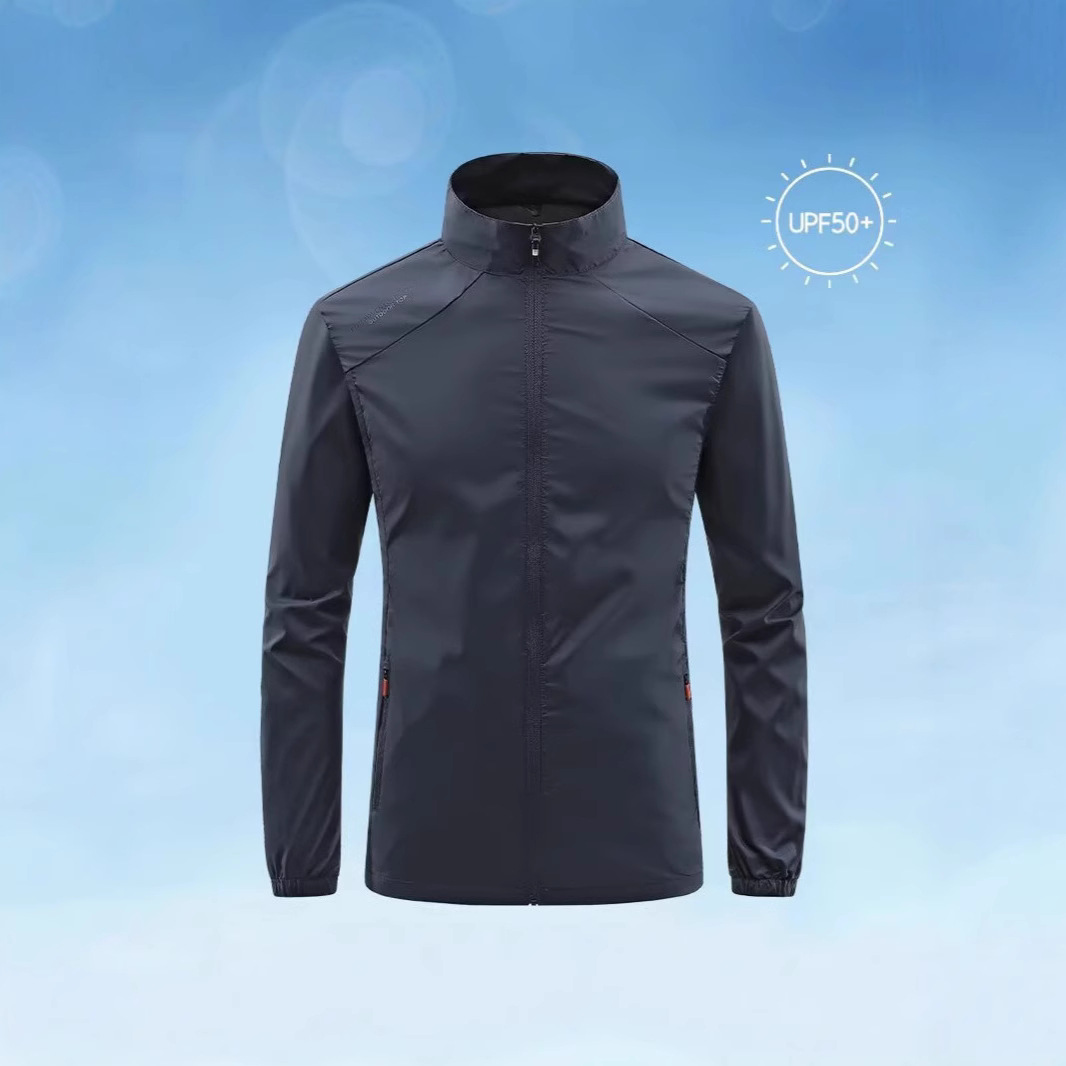Ice Silk Breathable Jacket Men's Casual Collar Clothes Skin Windbreaker Summer Thin Jacket Fishing Sunscreen Clothes