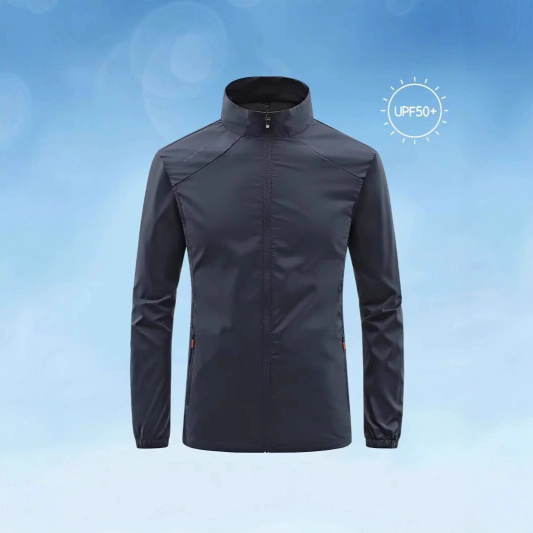 Дышащая куртка из ледяного шелка для мужчин повседневная одежда с стоячим воротником кожа ветровка летняя тонкая куртка Рыбалка солнцезащитный крем