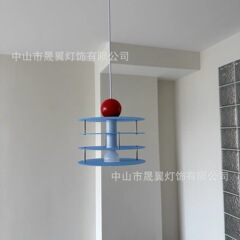 新款個性彩色多巴胺配送亞克力吊燈北歐包豪斯撞色臥室床頭吊燈