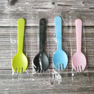 Color frosted independent packaging disposable spoon cake spoon Fork dessert spoon ice cream fruit fishing sweet potato
