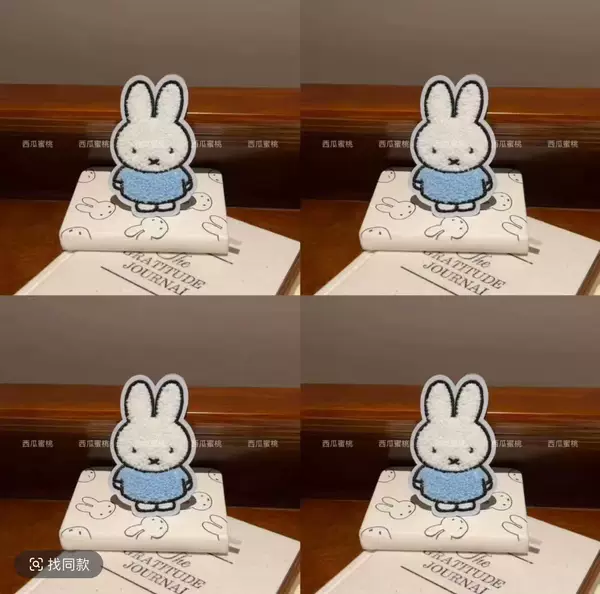 Cute and simple little bunny magic hair sticker for girls, for fixing stray hair on the back of the head, cute bangs sticker hair accessory