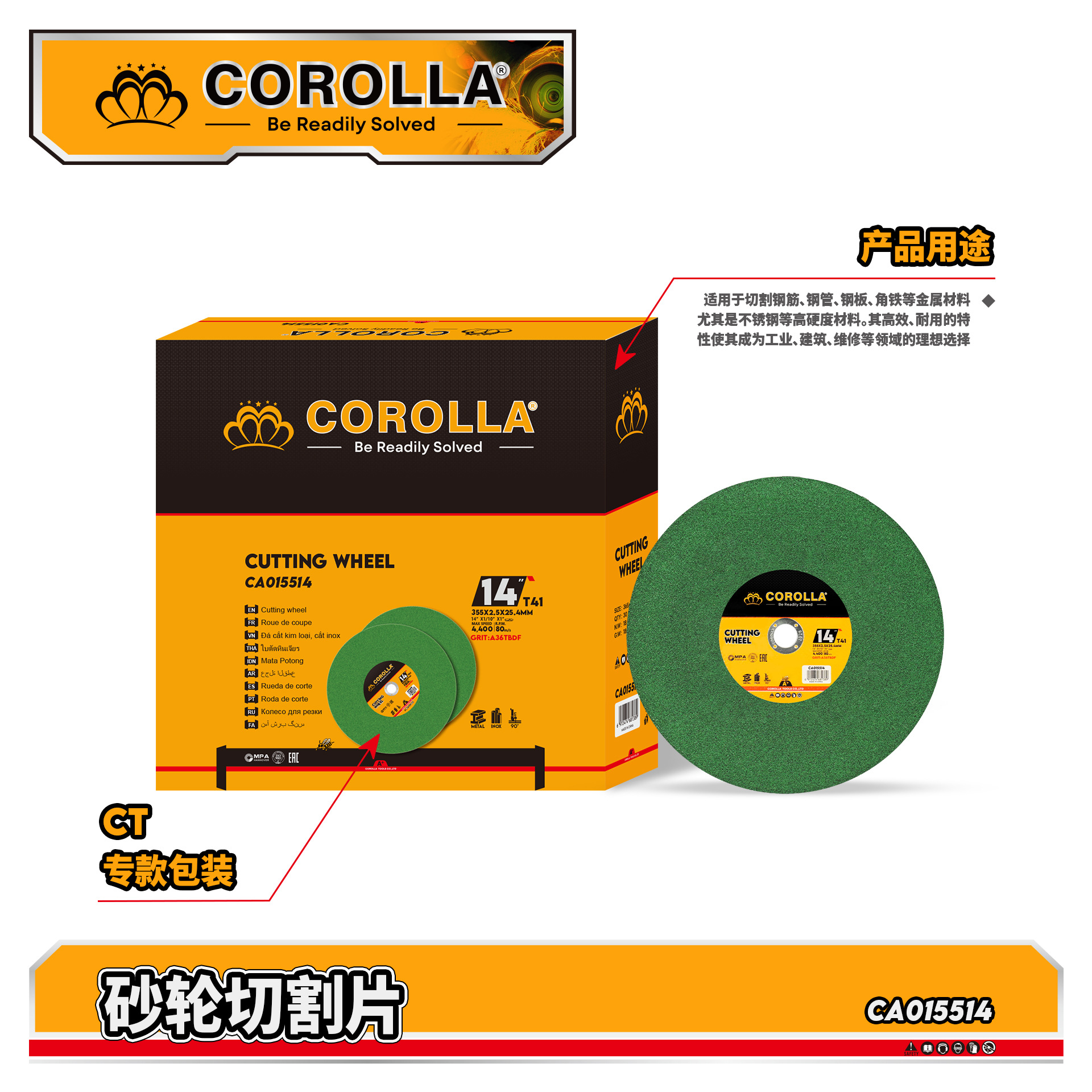 Venta al por mayor transfronteriza de discos de corte para amoladoras en varias especificaciones, discos de corte de resina de malla simple y doble resistentes al desgaste para metal, acero inoxidable y amoladoras angulares.