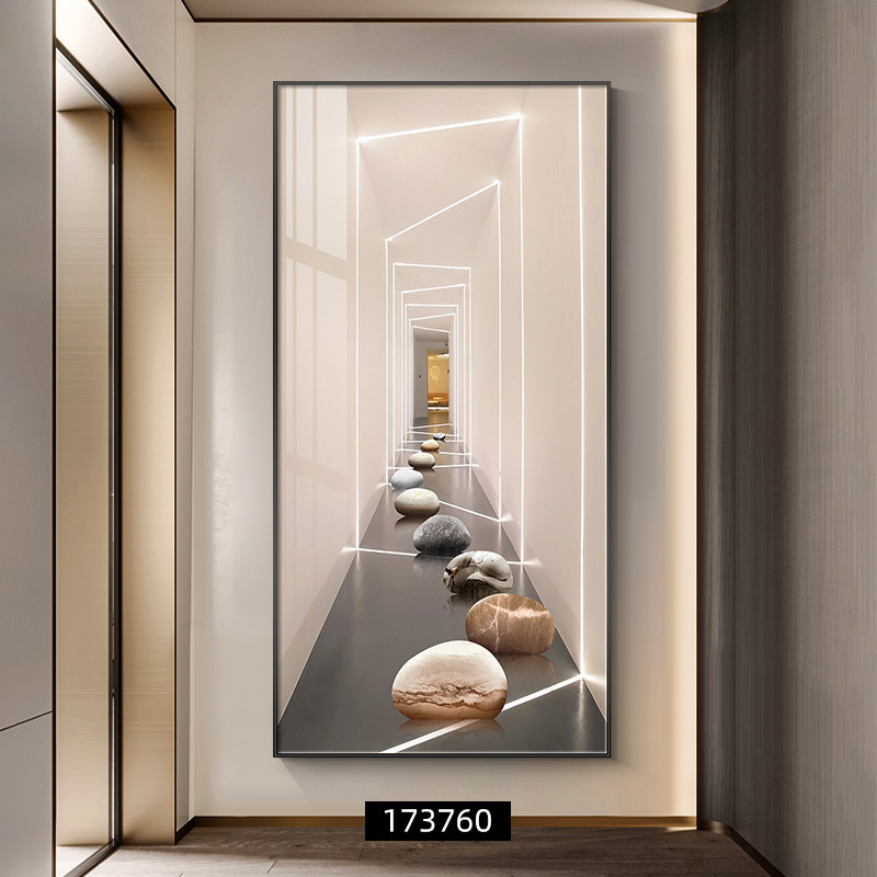 福鹿羽升 简约玄关装饰画现代轻奢高档客厅走廊过道挂画入户壁画|undefined