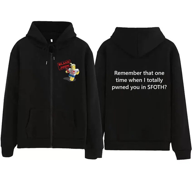 Interesting Blame-On-John Meme Zip-Up Hoodie Shedletsky Abandoned Long-Sleeve Jacket Sweatshirt Fashion