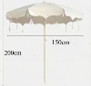White 1.6m pendant tassel umbrella + 20L water-filled base