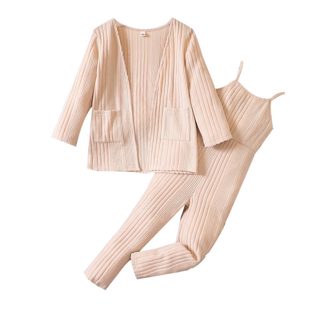EW Kinderkleidung neue Produkte für Mädchen im Herbst und Winter, gestrickter Overall mit Streifenmuster, Strickjacke TZ887-C_voghion.com