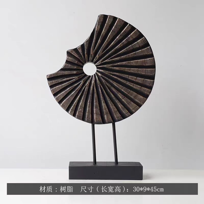 现代艺术几何扭曲黄色复古摆件软装艺术样板间客厅柜子家居摆件|undefined