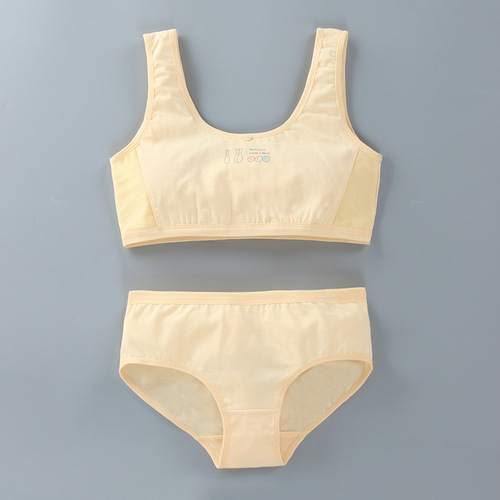 Girls' bra set vest style pure cotton children's development period 10 tube top 11 underwear 13 bottoming suspenders 8-12 years old