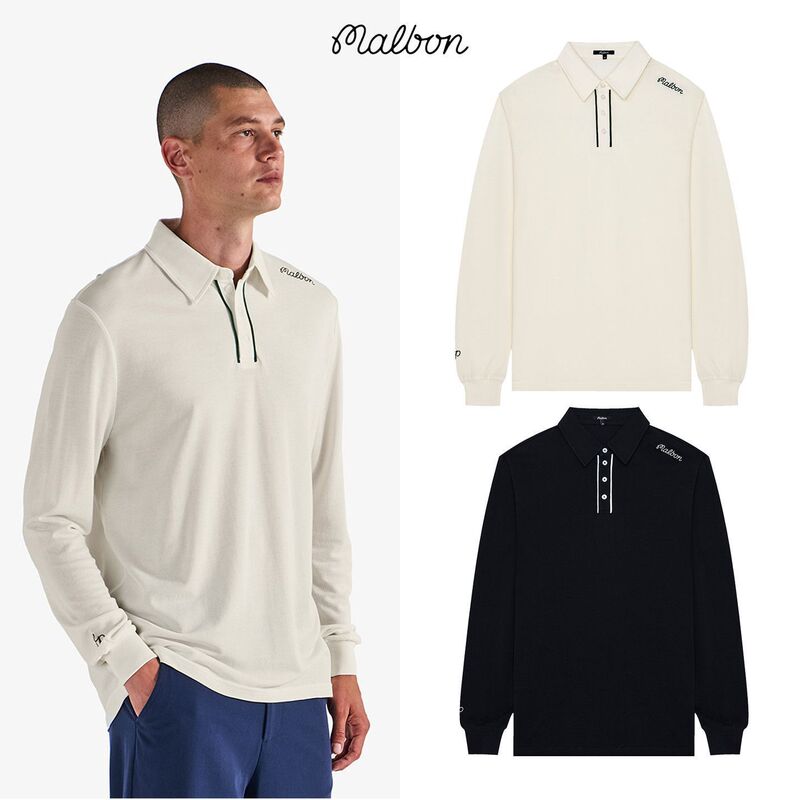 Korean Malbon Golf Clothing 25 Autumn and Winter Men's Long-Sleeved Polo Sports Casual Loose Breathable Sweatshirt