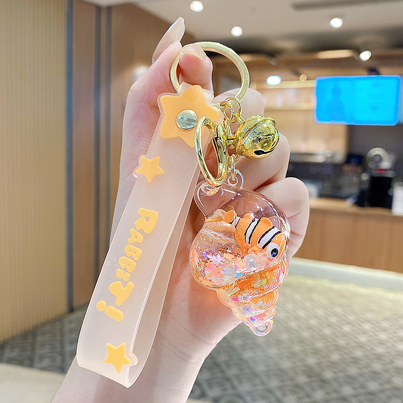 Flotante pequeño llavero de peces de colores para hombres y mujeres exquisito lindo botella a la deriva llave del coche colgante mochila colgante pequeño regalo