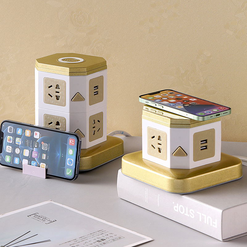 立式插座魔方插座带usb无线充功能插排插板面板多孔插线板多孔