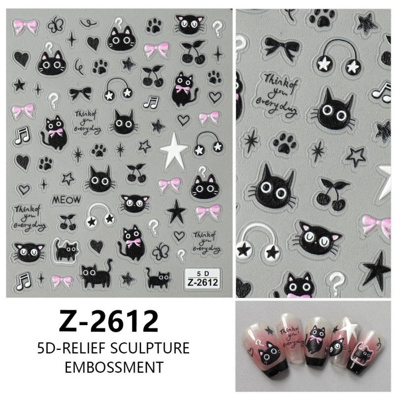ヨーロッパとアメリカのクリスマスネイルアートステッカー漫画かわいい 5D 立体レリーフステッカー DIY ネイルアートアクセサリー子供のネイルステッカー|undefined