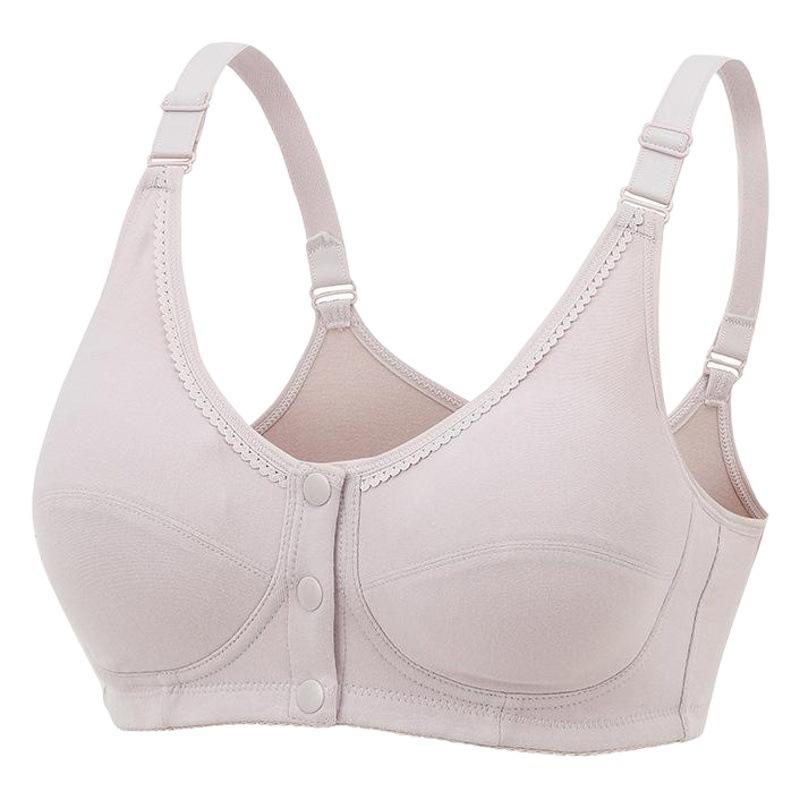 New Front Three-Button Lace Bra for Middle-Aged and Elderly People Without Wires Nursing Bra Maternity Underwear Wholesale