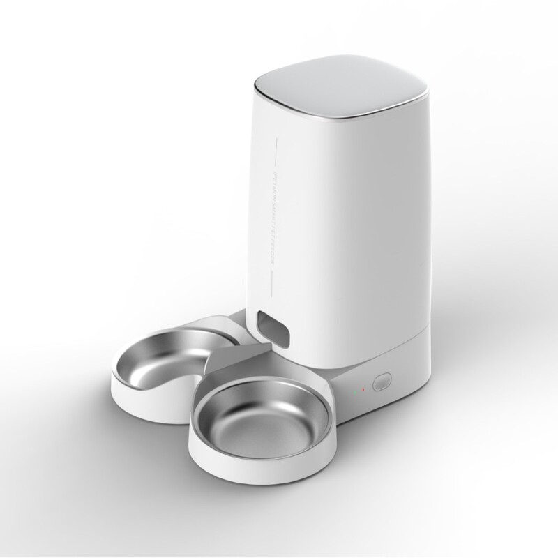 Smart Pet Feeder, Double Bowl, Cat and Dog Feeding, Automatic Feeding, Wifi, Button-Operated, Fully Automatic for Cats