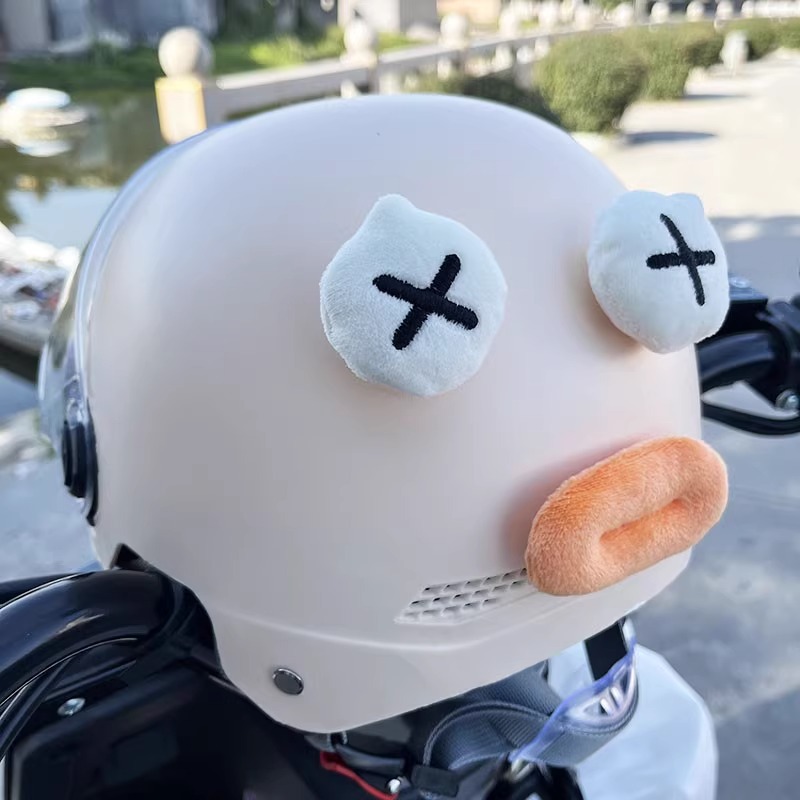 Sausage-shaped helmet decorations, cute and quirky accessories for electric scooters, motorcycles, and delivery helmets
