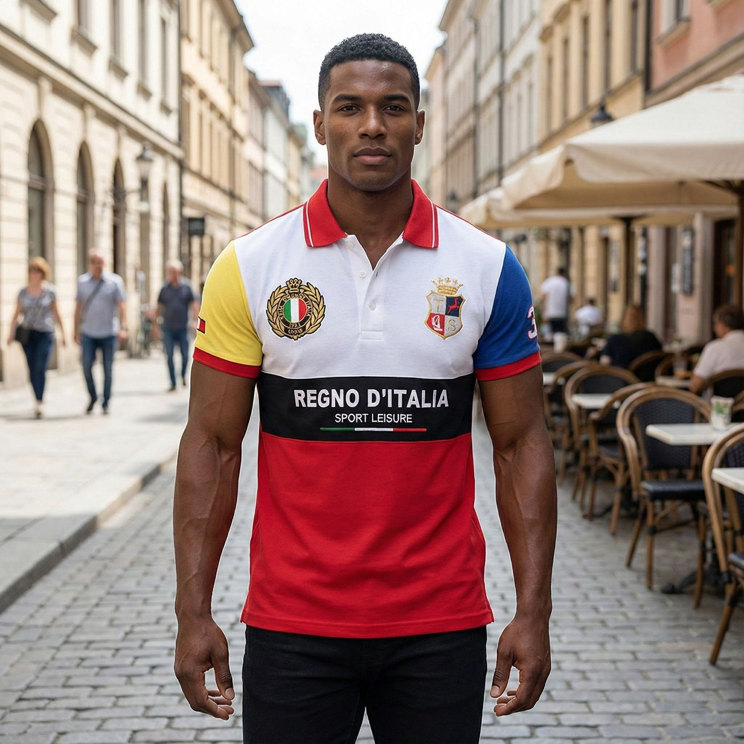 New Short-sleeved Polo Shirt Men's College Style Royal Elite Aristocratic Leisure Sports Embroidery Pure Cotton European Size Italy