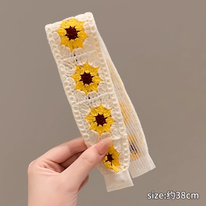 Retro francés velcro de punto para niños 2025 nuevo acabado de cabello de artefacto de la banda de cabello de niña dulce correa de cabello