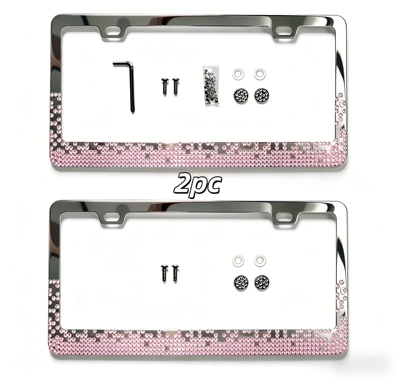 Plate Frames in the United States, License plate holder/license plate holder - pink-2pcs